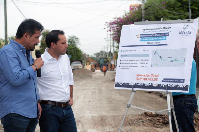 95 por ciento de calles listas en Mérida.