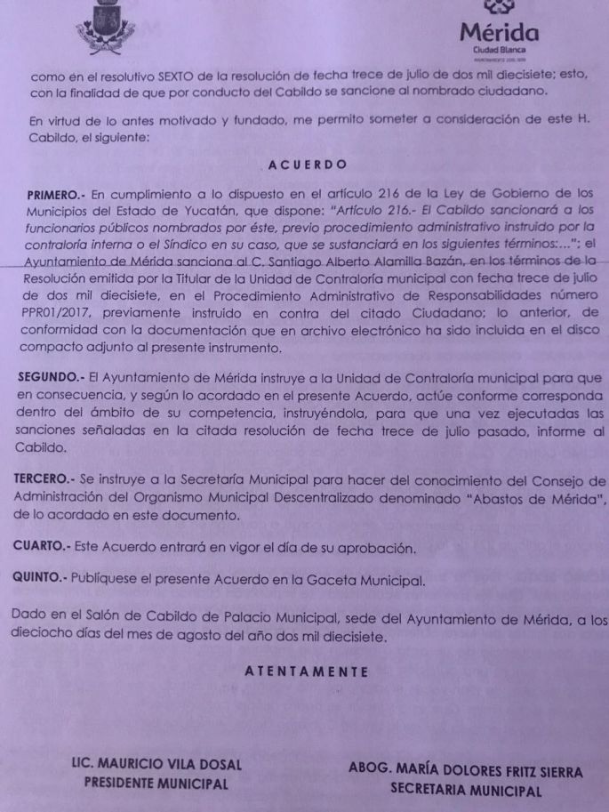 Inhabilitarán a Santiago Alamilla por tres años y deberá regresar los más de 500 mil que se llevó.