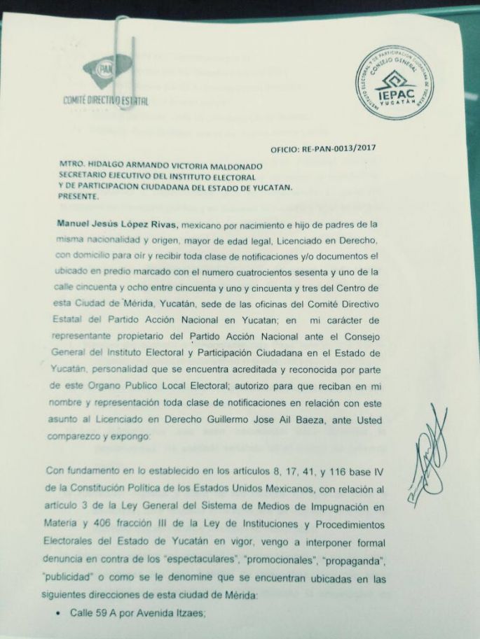 Exige PAN la intervención inmediata del IEPAC