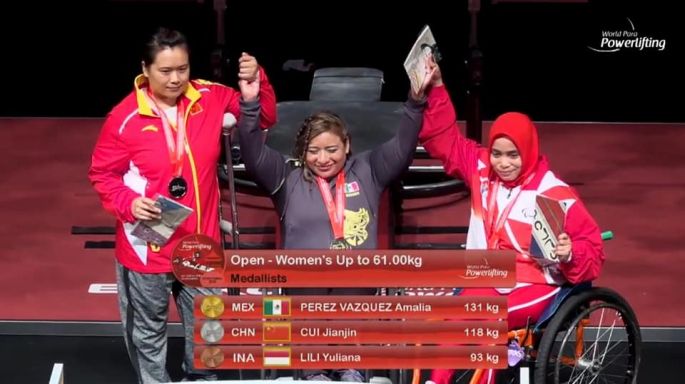 Oro para Amalia Pérez en el Campeonato Asia-Oceanía de para powerlifting 2018