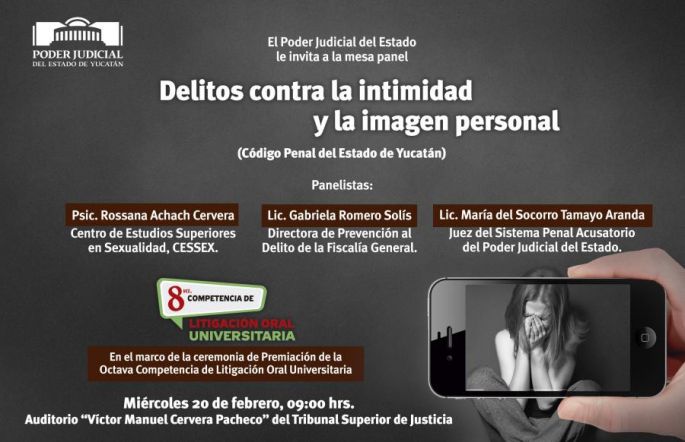 Abordarán en mesa panel el tema "Delitos contra la intimidad e imagen personal"