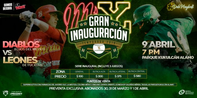 Arranca la venta de boletos para la Serie Inaugural, Diablos Rojos vs Leones