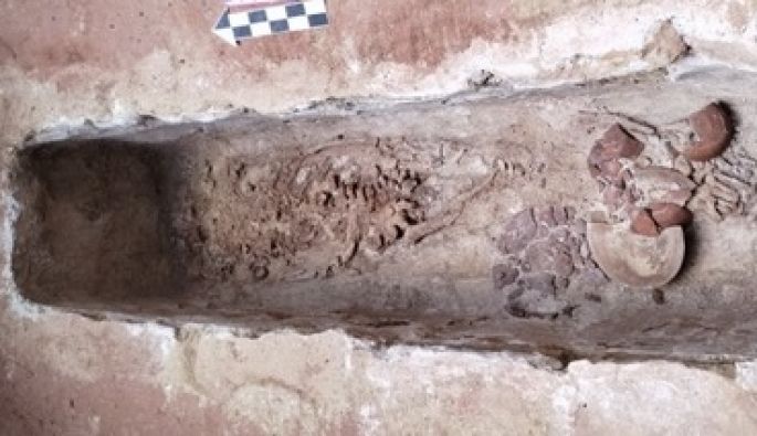 Descubren un entierro humano con ofrenda durante el salvamento arqueológico en la construcción del Hotel Tren Maya, en Palenque