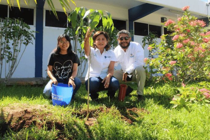 En equipo, estudiantes y gobierno logran un Yucatán más verde a través del programa “Arborizando tu Universidad”
