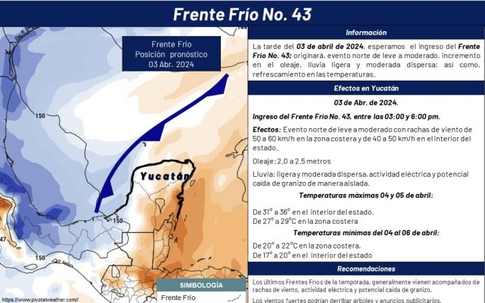 Ingresará este miércoles otro frente frío a territorio estatal