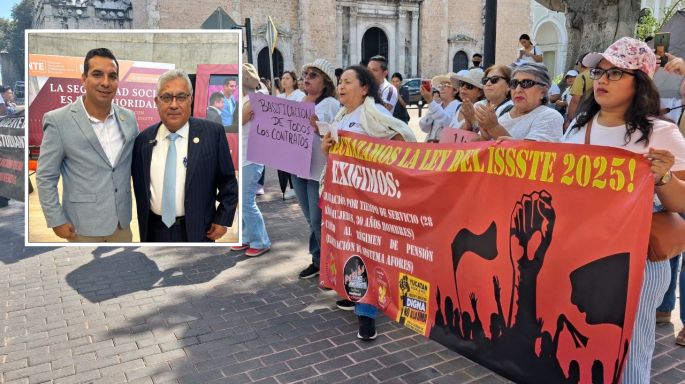 Sin su “líder” sindical, Maestros de Yucatán salen a las calles a protestar por la reforma a la ley del ISSSTE 