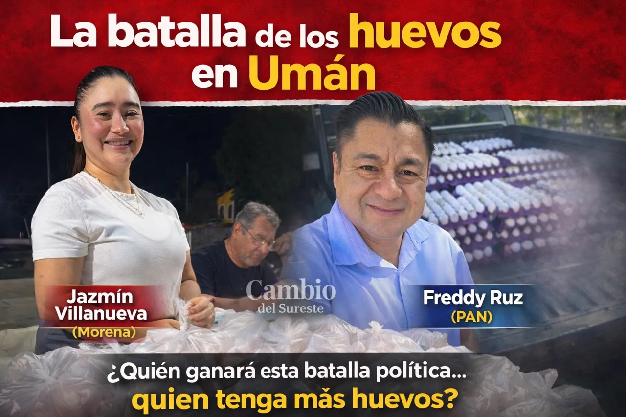 La “batalla de los huevos” llega a Umán; Freddy Ruz copia estrategia de Jazmín Villanueva