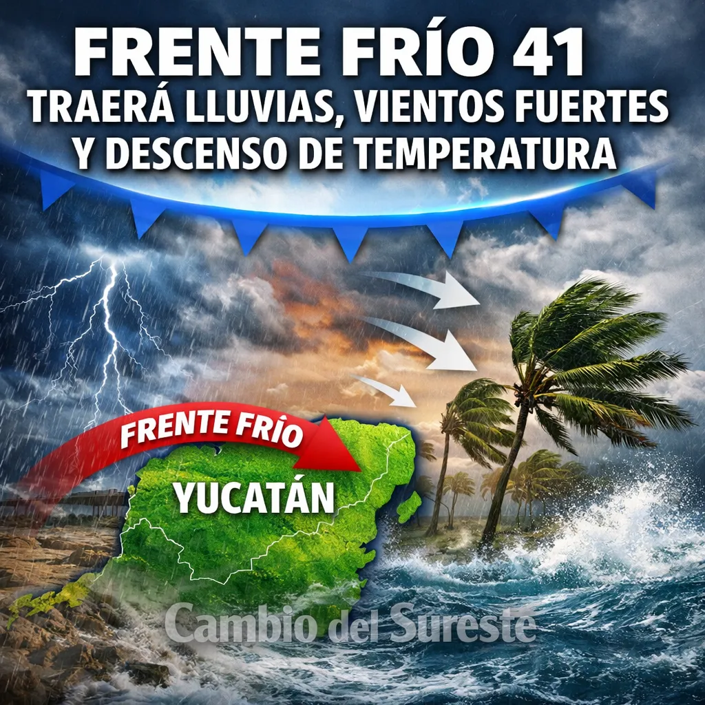 Frente frío 41 traerá lluvias, vientos fuertes y descenso de temperatura